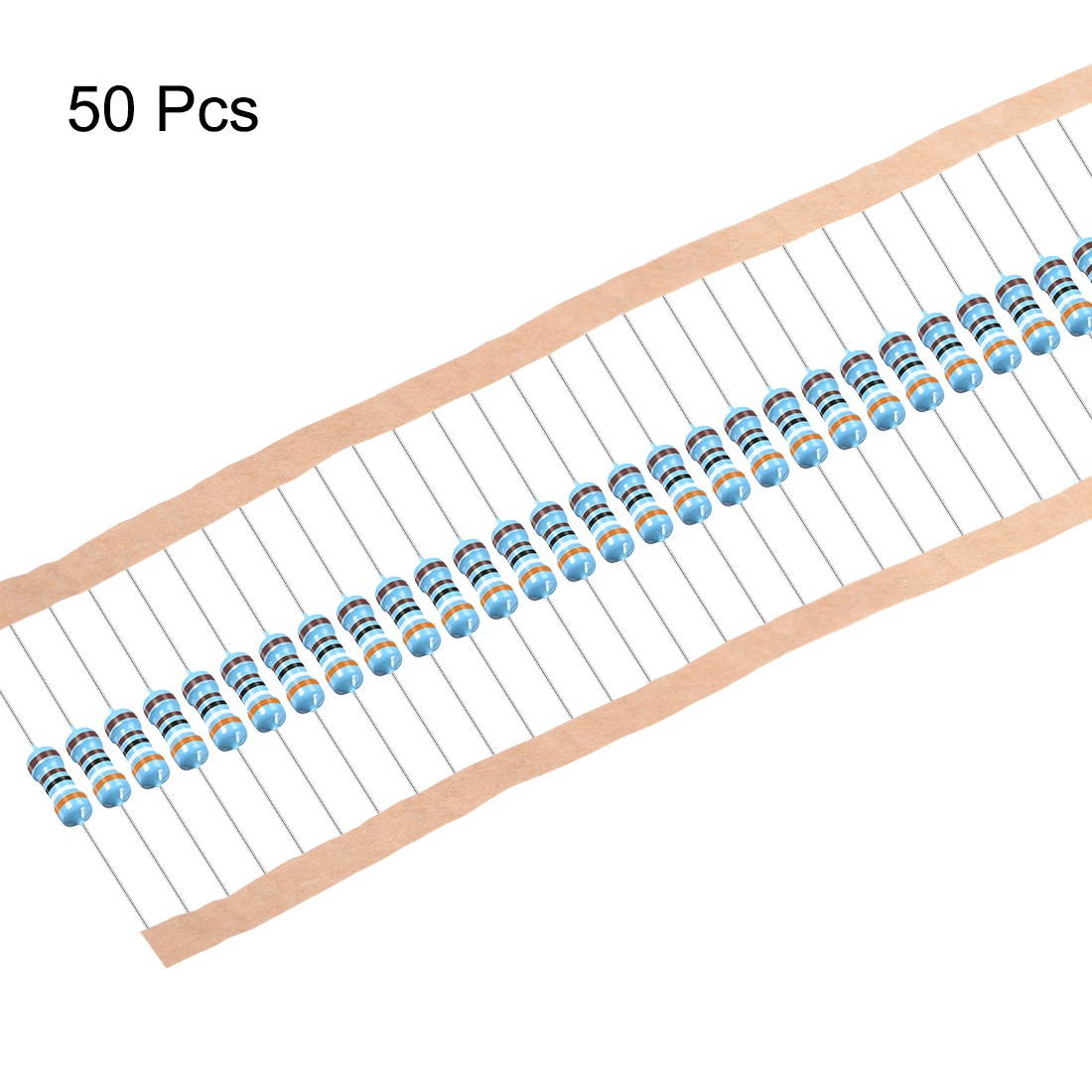 1/2 Watt 3.9K Ohm Metal Film Resistors 0.5W 1% Tolerances 5 Color Bands 50 Pcs
