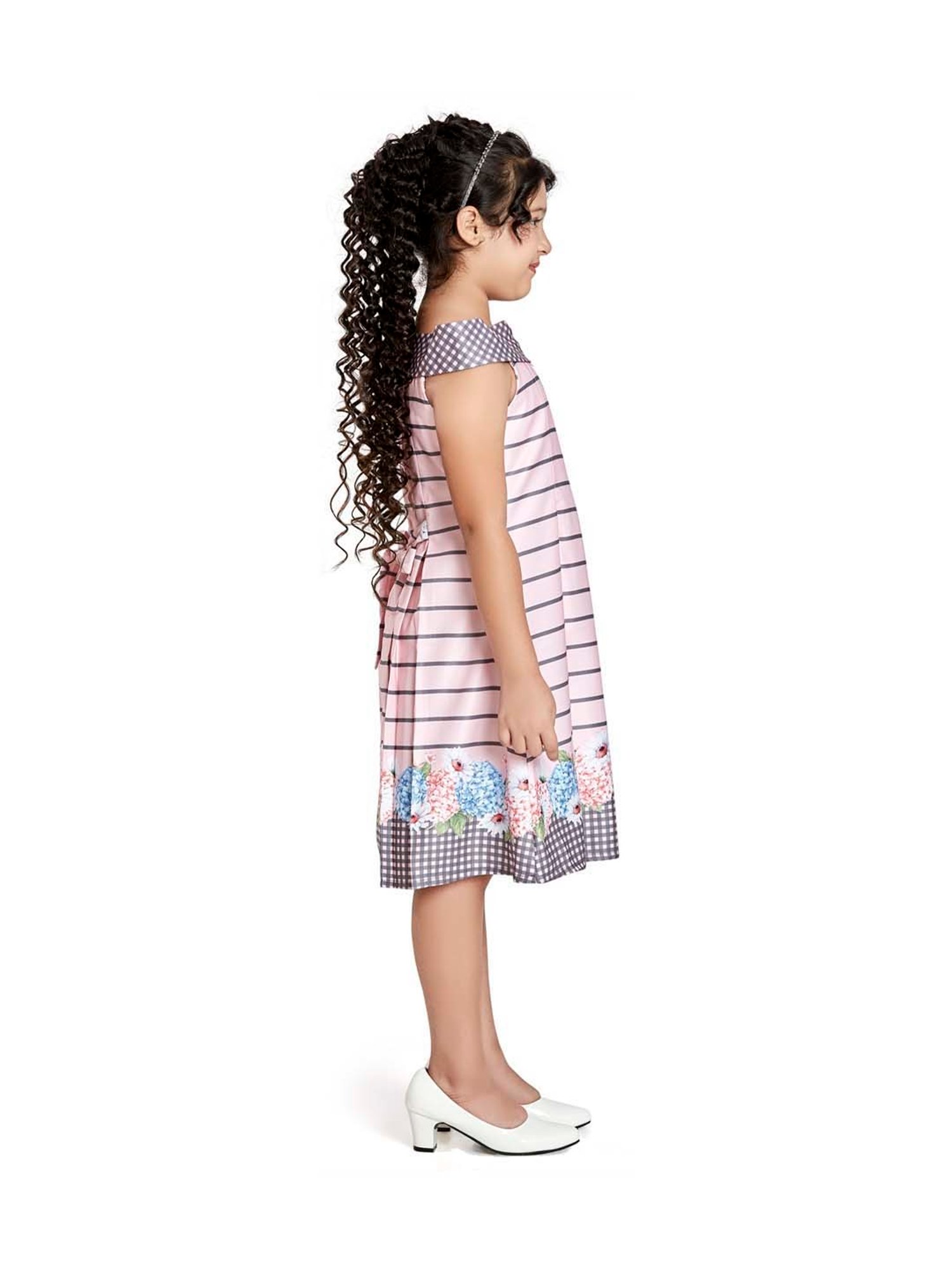 Peppermint Kids Pink Striped Dress