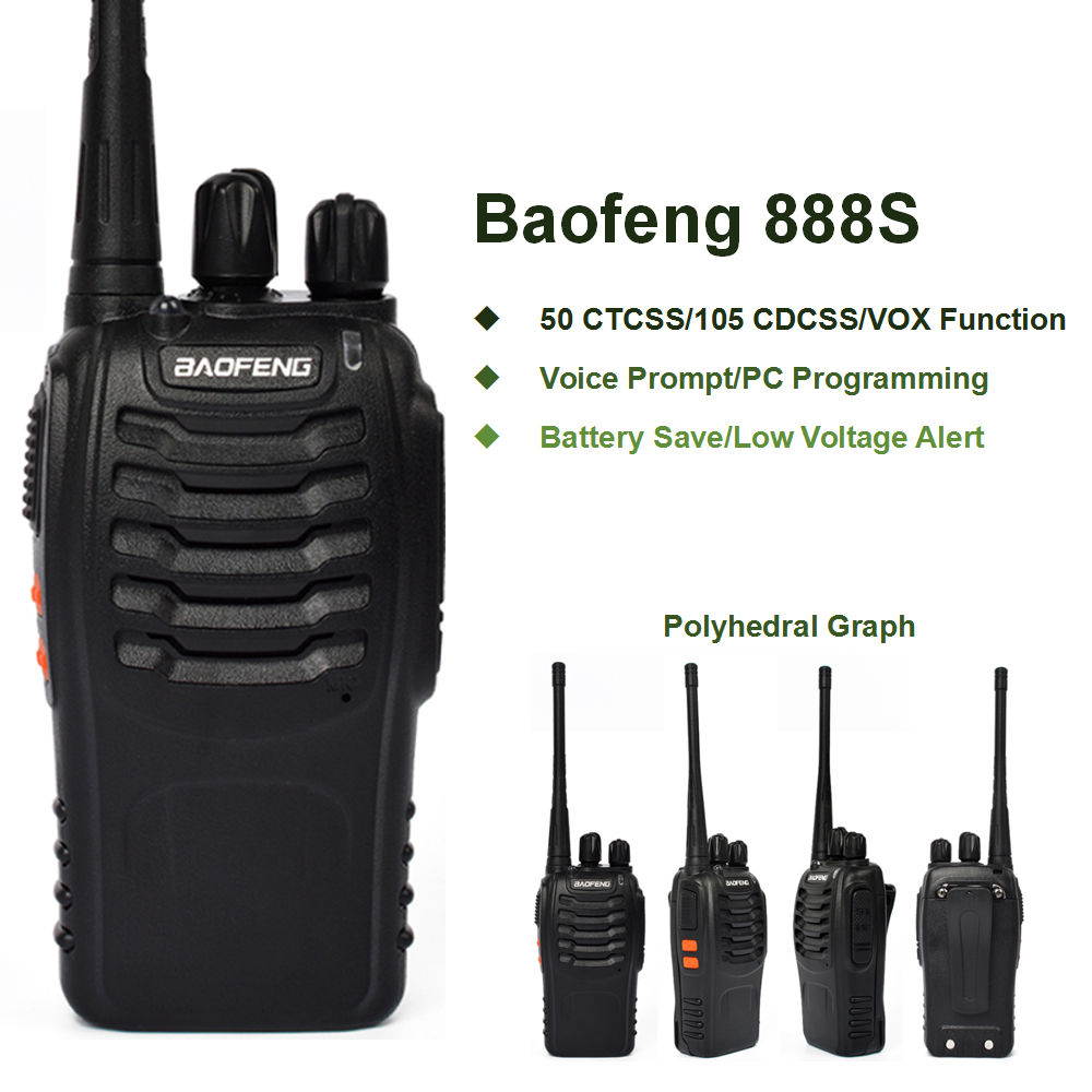 HYS BF-888S BaoFeng UHF 400-470 MHz Portable Mobile two way radio Walkie Talkie 16Channels 5W Ham Radio