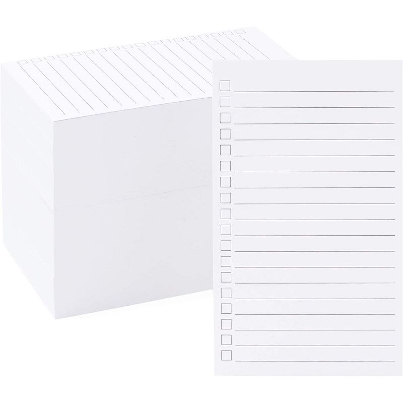 Okuna Outpost 300 Pack Vertically Ruled Index Cards with Check Boxes, Daily Checklist (3 x 5 In)