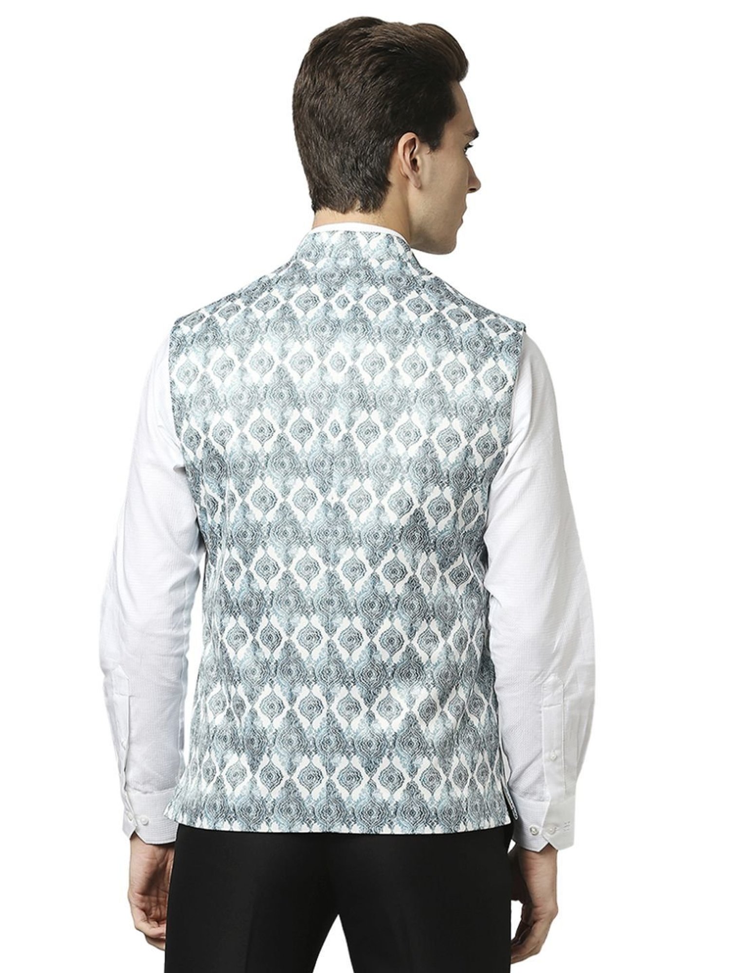 Raymond Green  Regular Fit Printed Nehru Jacket