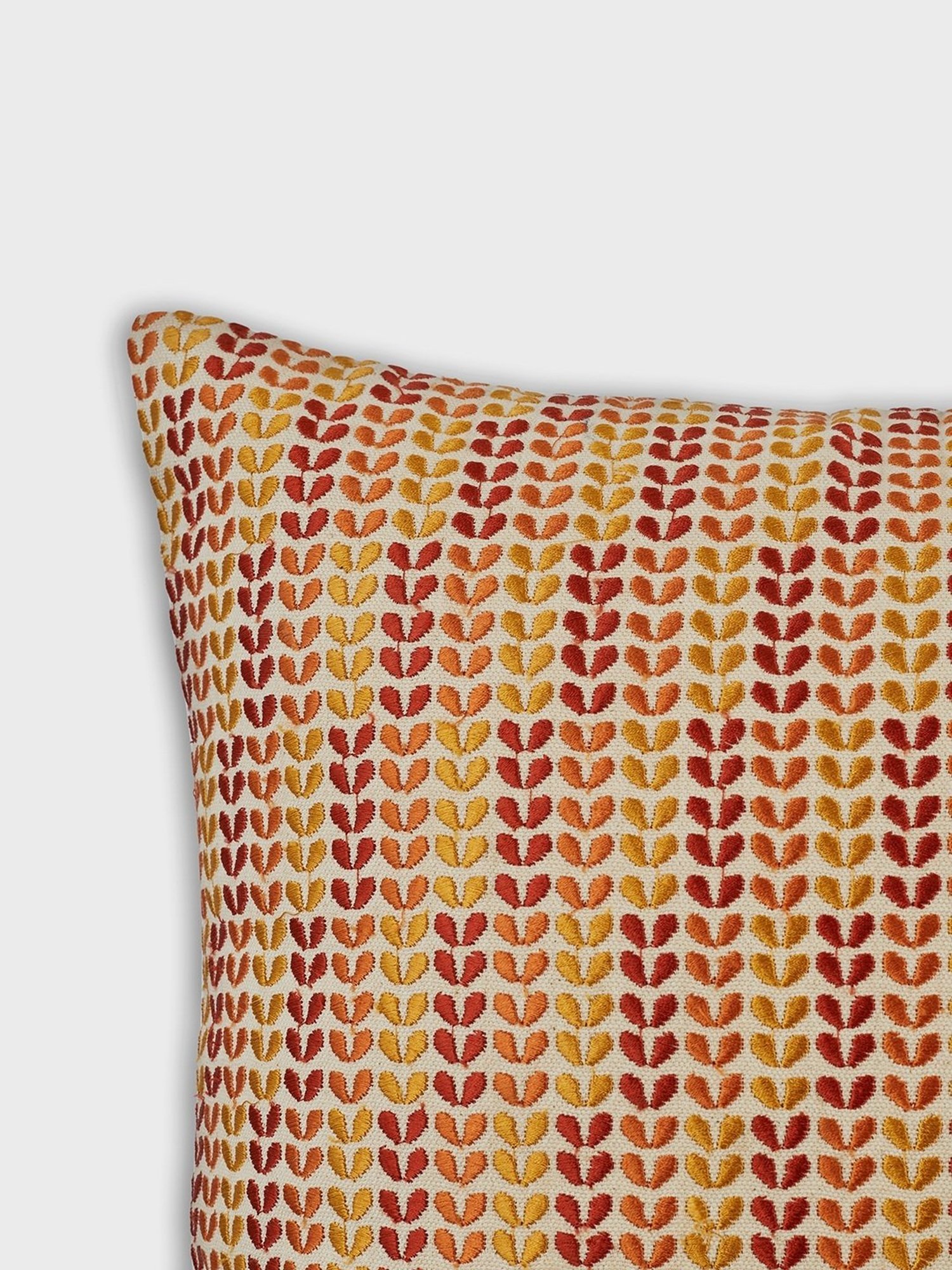 Fabindia Home Huma Woven Yellow & Orange Cotton Cushion Cover