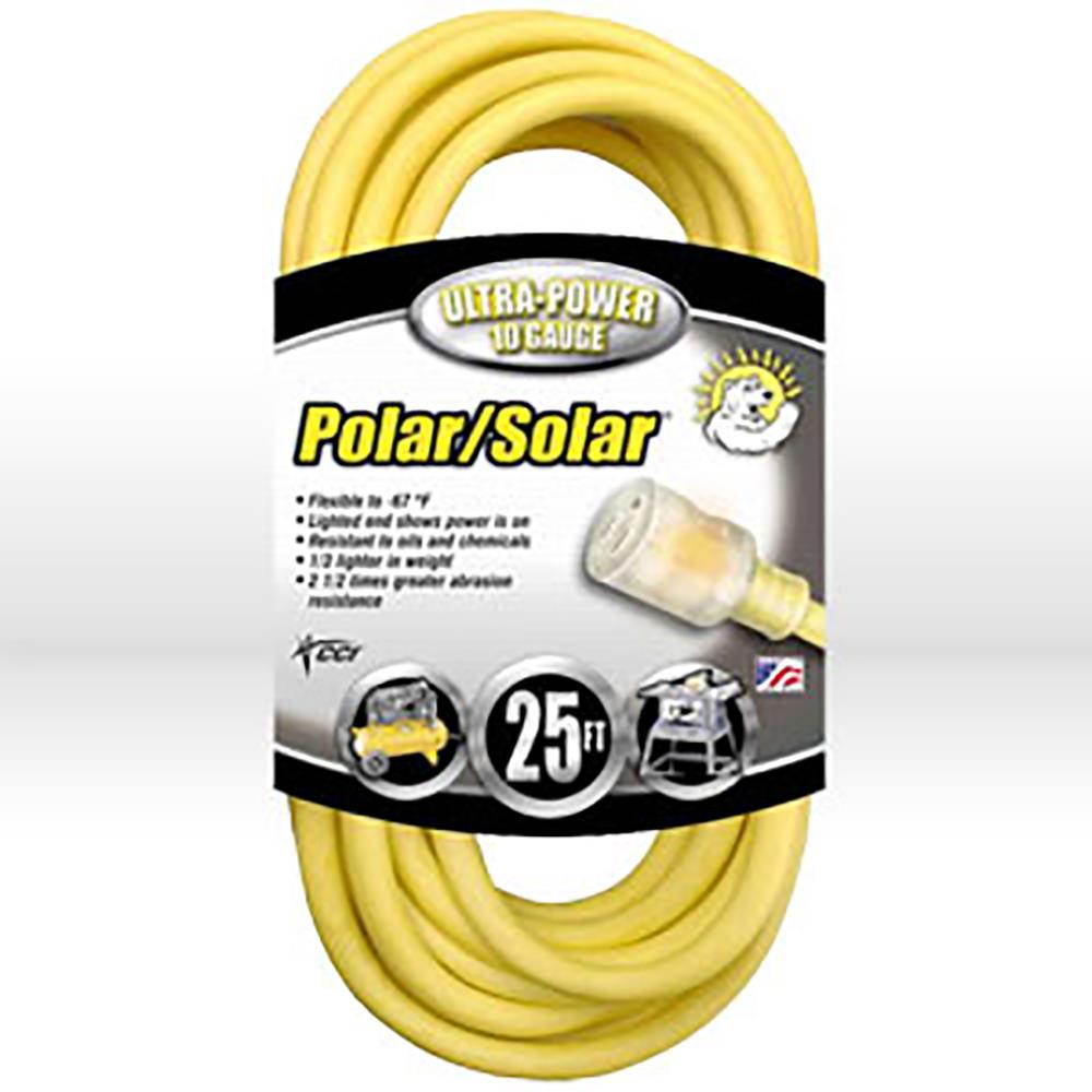 Polar/Solar 1787 10/3 15-Amp SJEO Outdoor Extension Cord with Lighted End