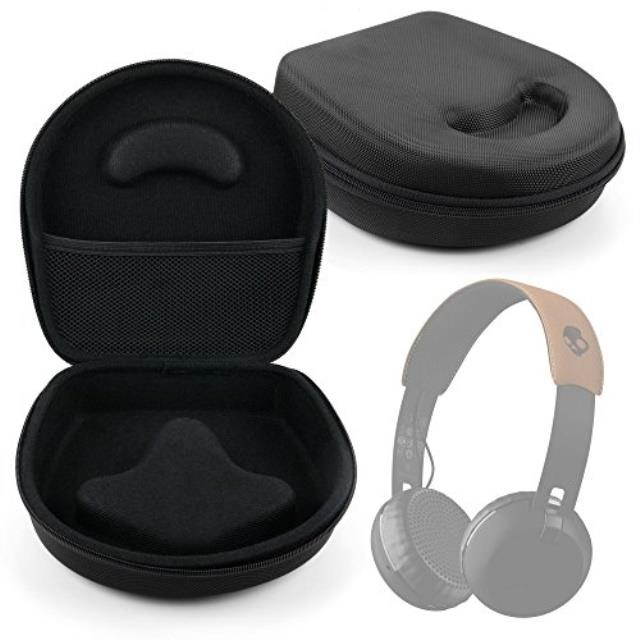DURAGADGET Hard 'Shell' EVA Headphone Case in Black - for the SkullCandy Grind / Uprock / Hesh 2 Headphones - with Internal Netted Accessories Pocket And Contoured Mould Interior