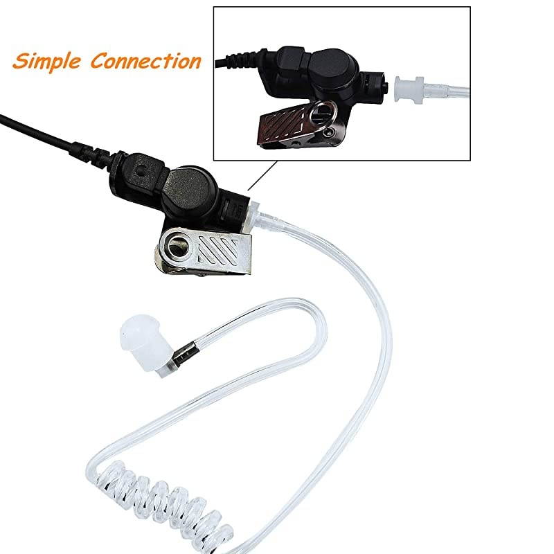 Replacement Coil Acoustic Tube for Two Way Radio Earpiece Headset Surgical Grade UV Resistant Clear Tube for Walkie Talkie Earpiece 5 Pack
