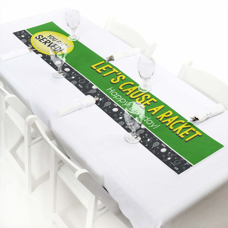 Big Dot of Happiness You Got Served - Tennis - Tennis Ball Happy Birthday Decorations Party Banner