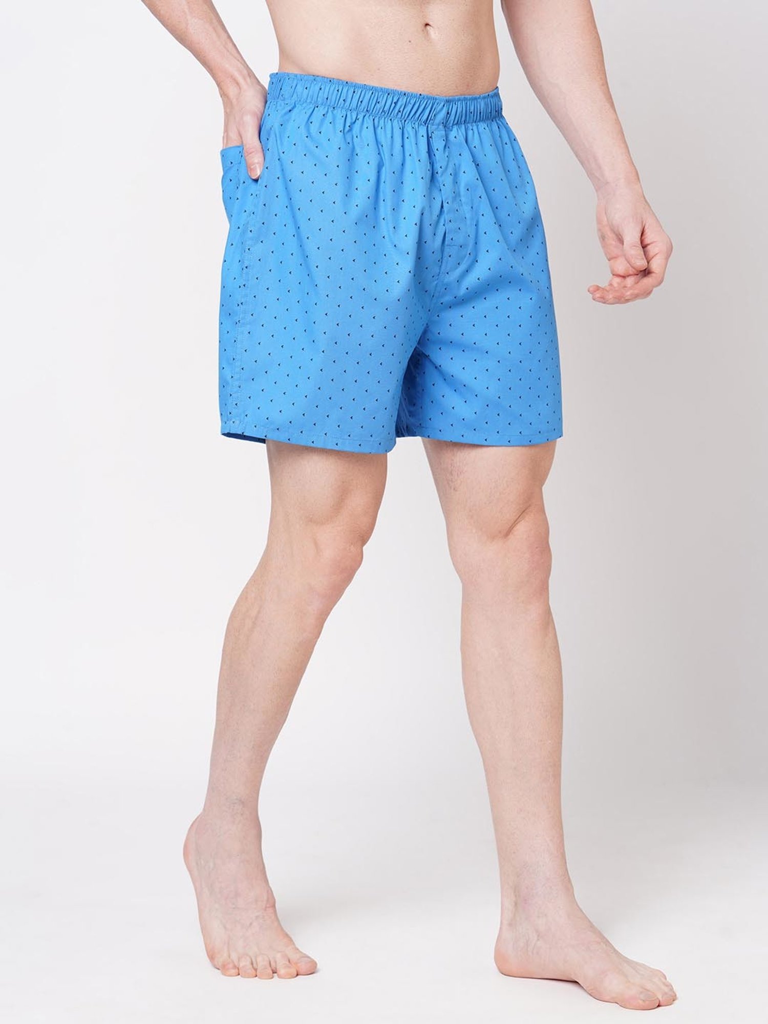 Fitz Blue Printed Cotton Boxers