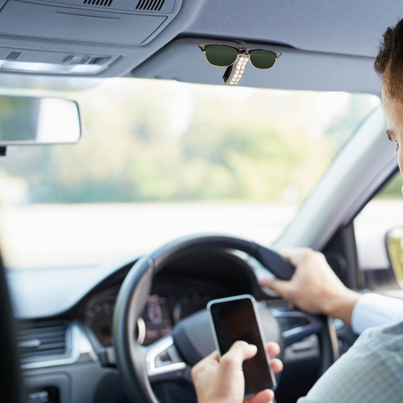 2Pcs Practical Beautiful Auto Sunglasses Mount Car Sunglasses Holders Sun Visor Glasses Holders