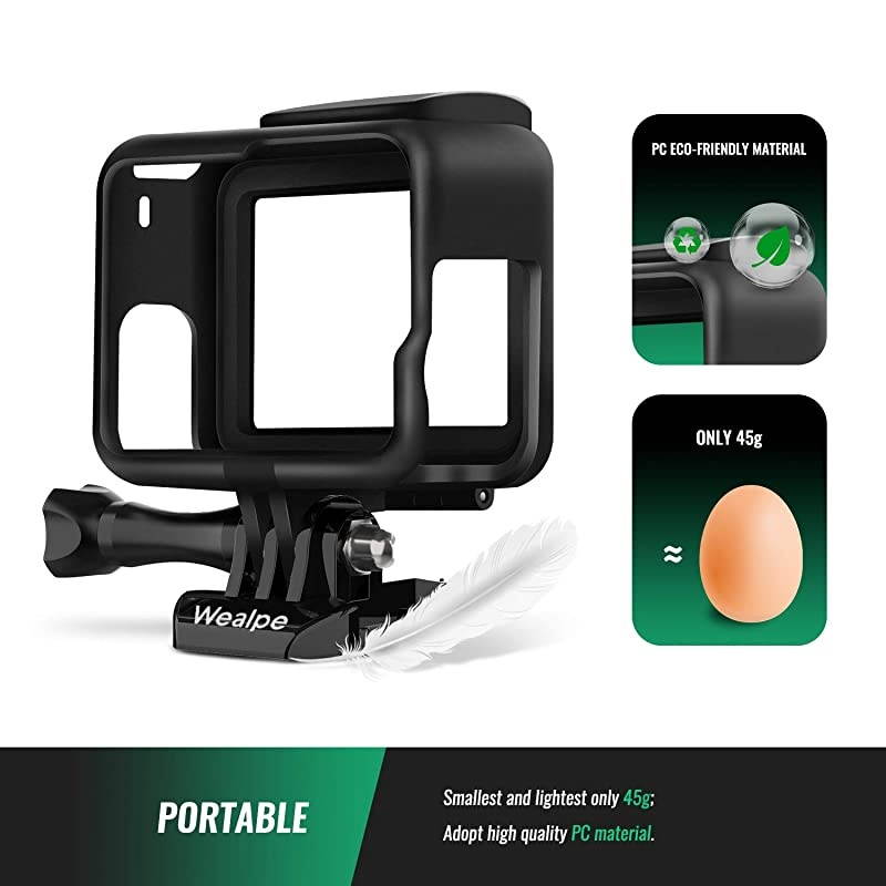 Frame Mount Case Housing Compatible with GoPro Hero 7 BlackSilverWhite Hero 6 Hero 5 Hero 2018 Cameras with Lens Cap