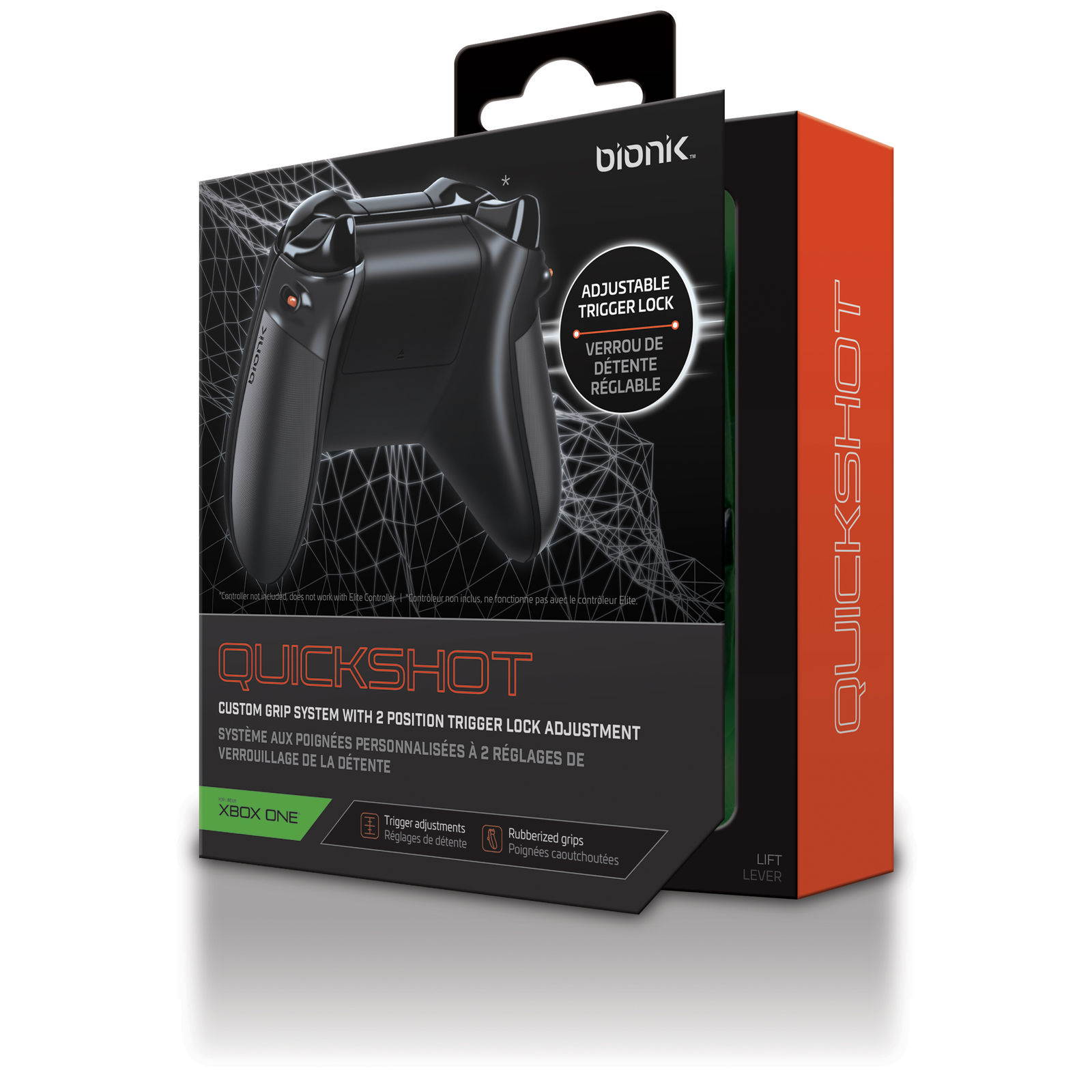 Bionik Quickshot Rubber Grip with Dual Setting Trigger Lock for Xbox One Controller