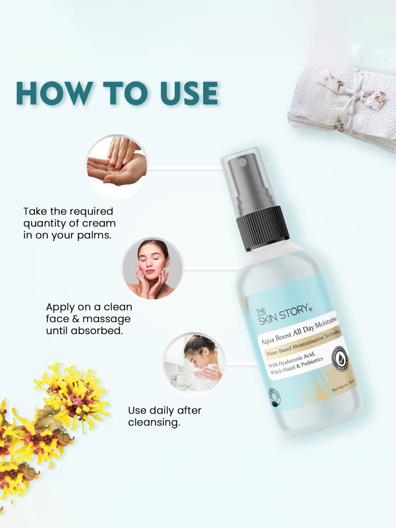 The Skin Story Hyaluronic Acid Aqua Boost All Day Moisturiser - 50 ml