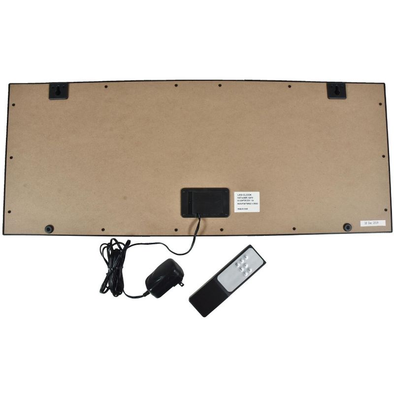 School Smart Large LED Wall Clock with Remote Control, 28 x 11-1/4 Inches