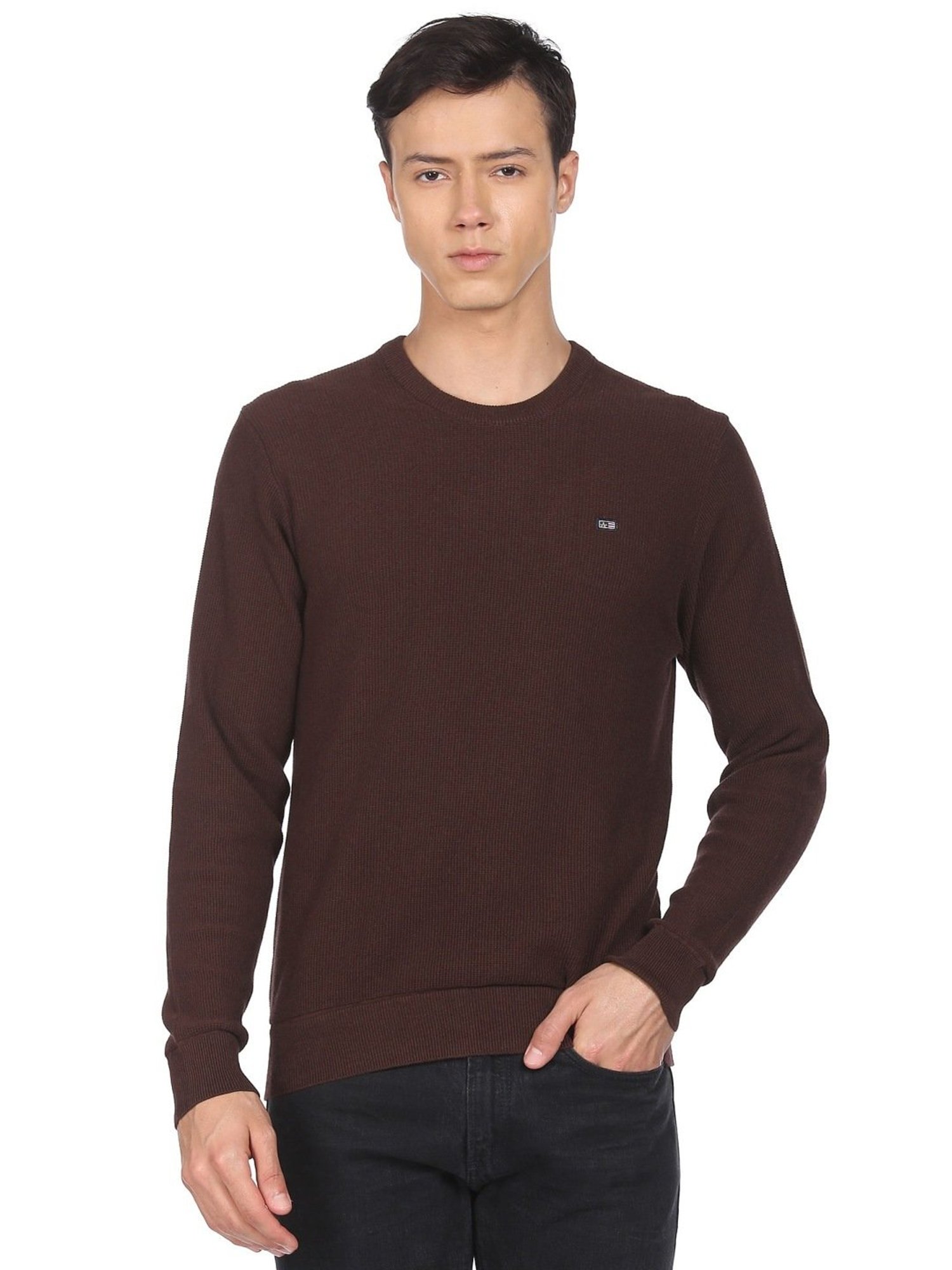 Arrow Sport Brown Regular Fit Sweater