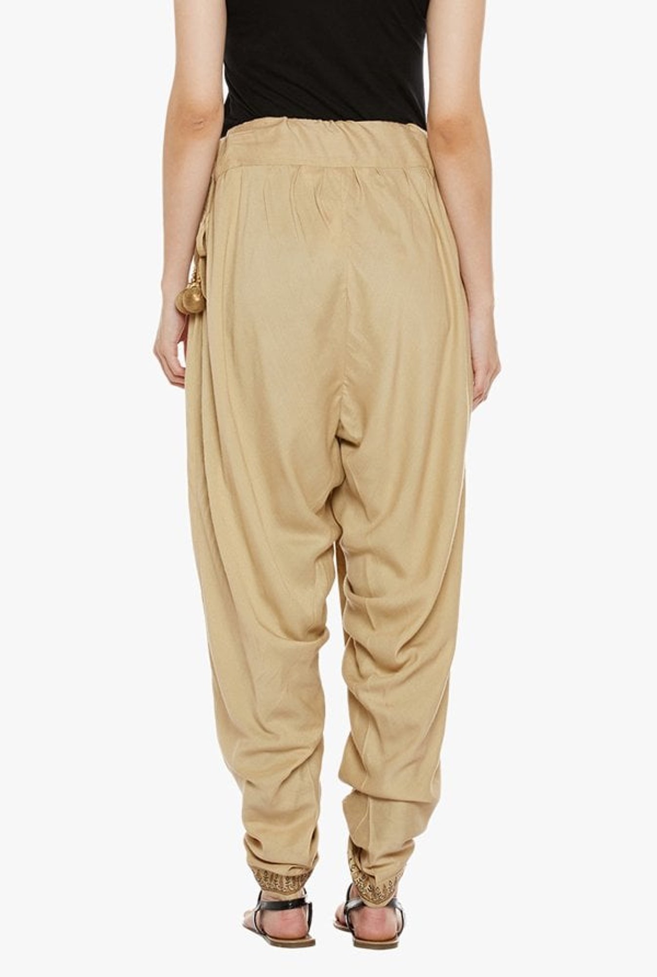 9rasa Beige Printed Dhoti Pant