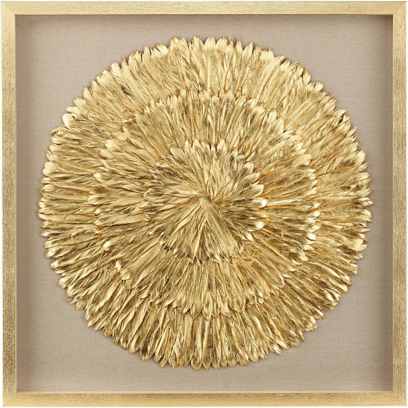 Newhill Designs Golden Feathers 31 1/2" High Wall Art Set of 3