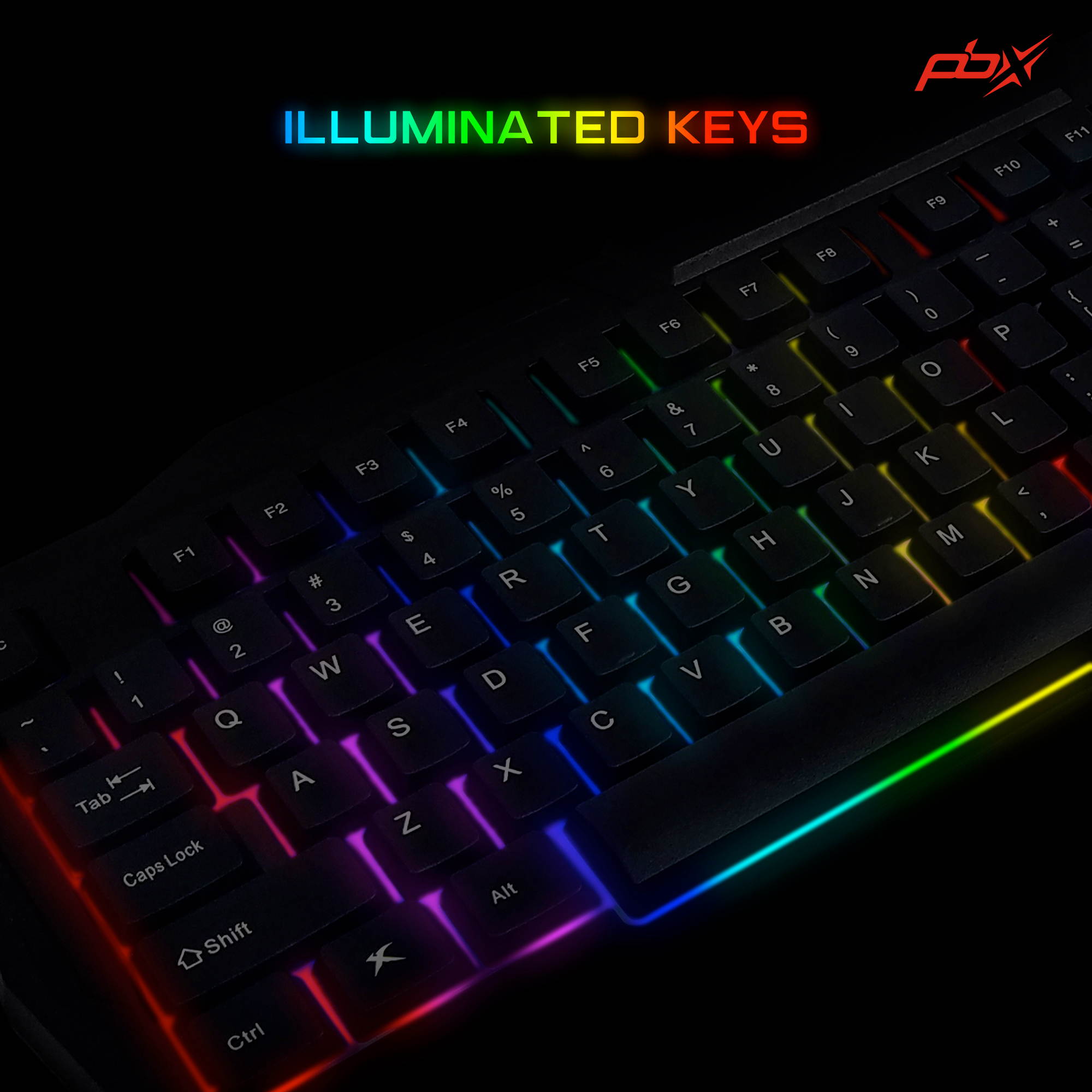 PBX 4-in-1 Pro Gaming Combo Kit &ndash; Wired Backlit Tactile Keyboard and Gaming Mouse, with Mousepad and Gaming Headset - Computer Gamers Hardware Setup and Accessories &ndash; Best Gift for Gamers