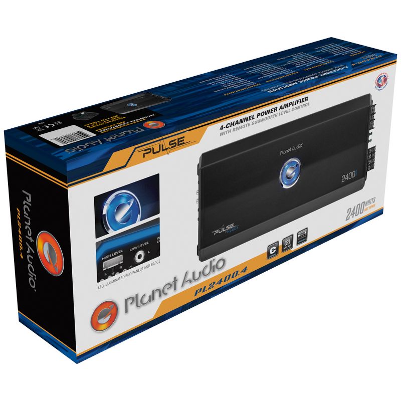 Planet Audio 2400W 4 Channel Full Range Class A/B MOSFET Amplifier Bundle with Boss AVA-1210 7-Band Car Stereo Equalizer (2 Pack)
