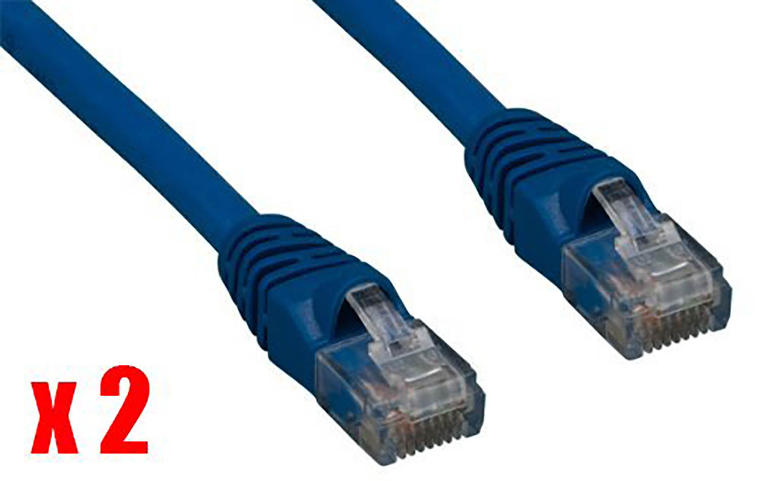 iMBAPrice (Pack of 2) Blue 7 Feet CAT5e RJ45 Patch Ethernet Network Cable For PC, Mac, Laptop, PS2, PS3, XBox, and XBox