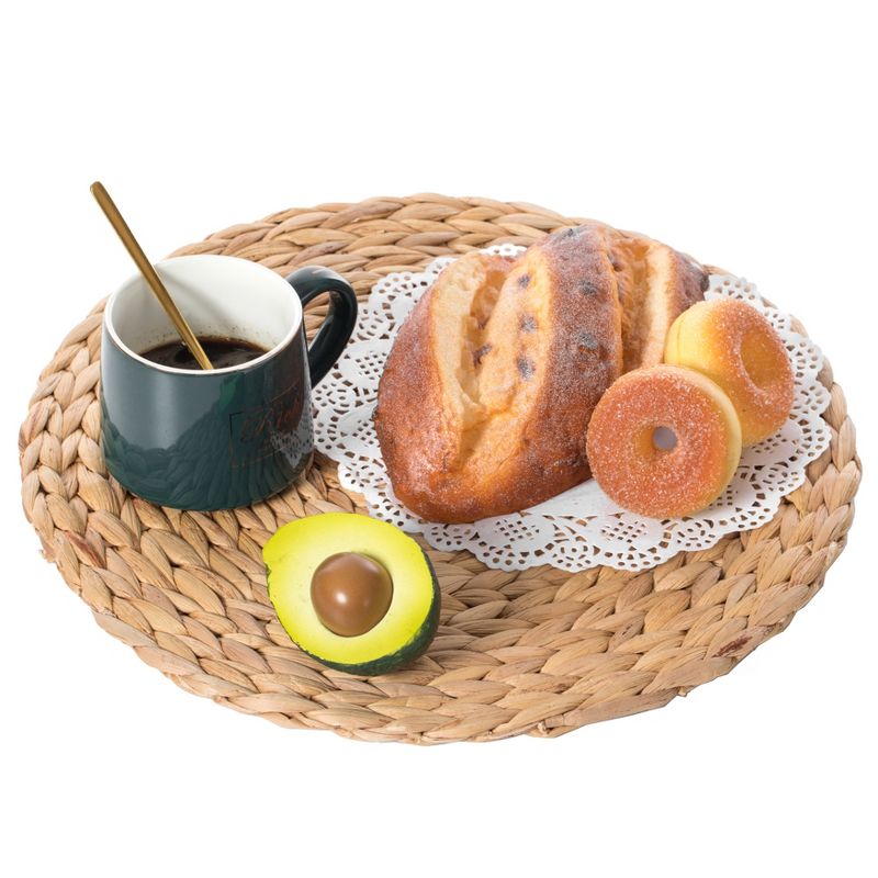 Vintiquewise 15" Decorative Weave Water Hyacinth Round Mat Charger Plates for Dining Table 