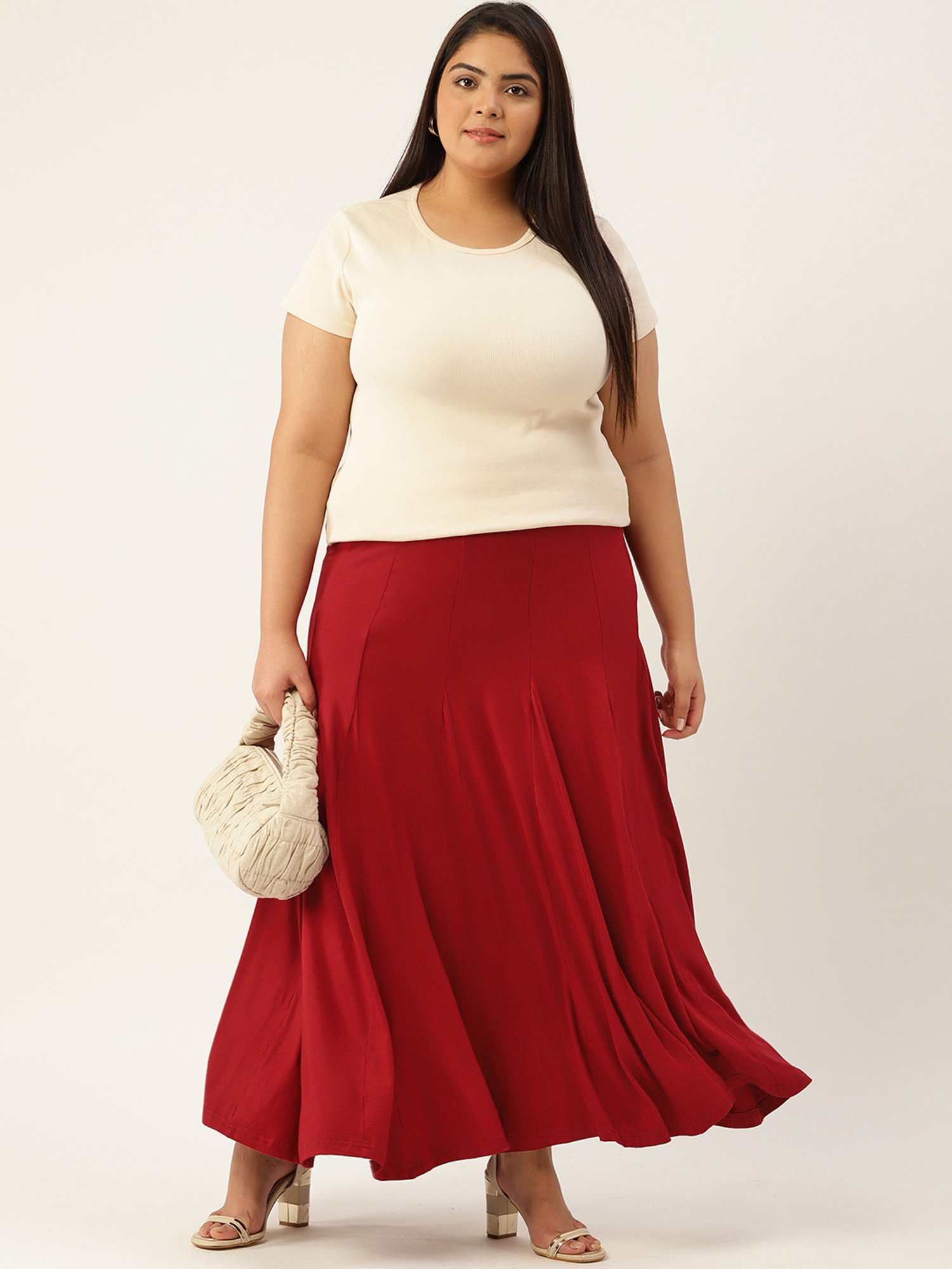 theRebelinme Maroon Maxi Skirt