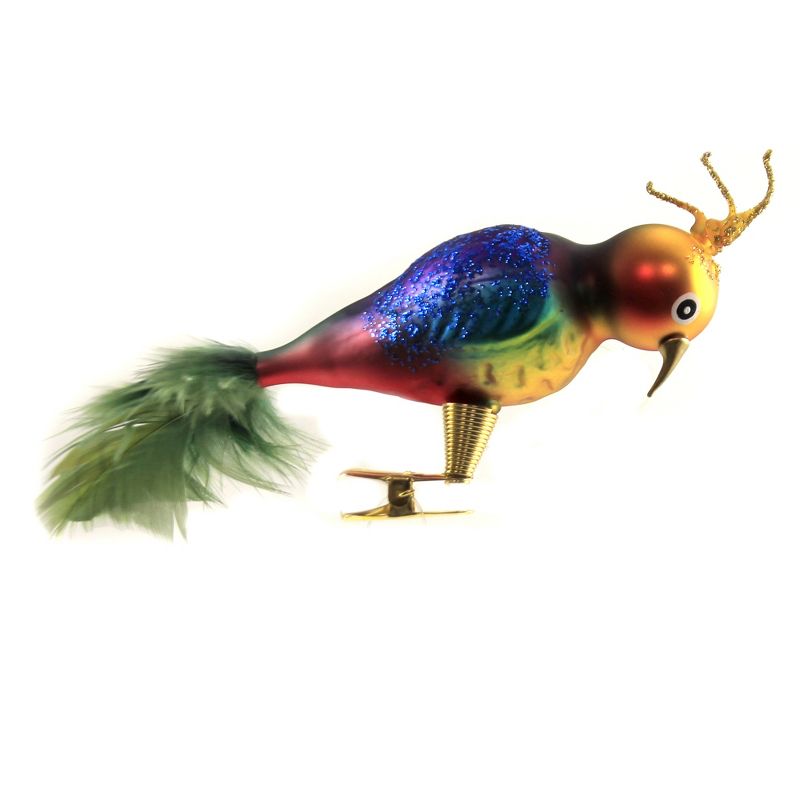 Golden Bell Collection 3.0" Multi-Colored Clip On Parrot Ornament Tropical Feather  -  Tree Ornaments