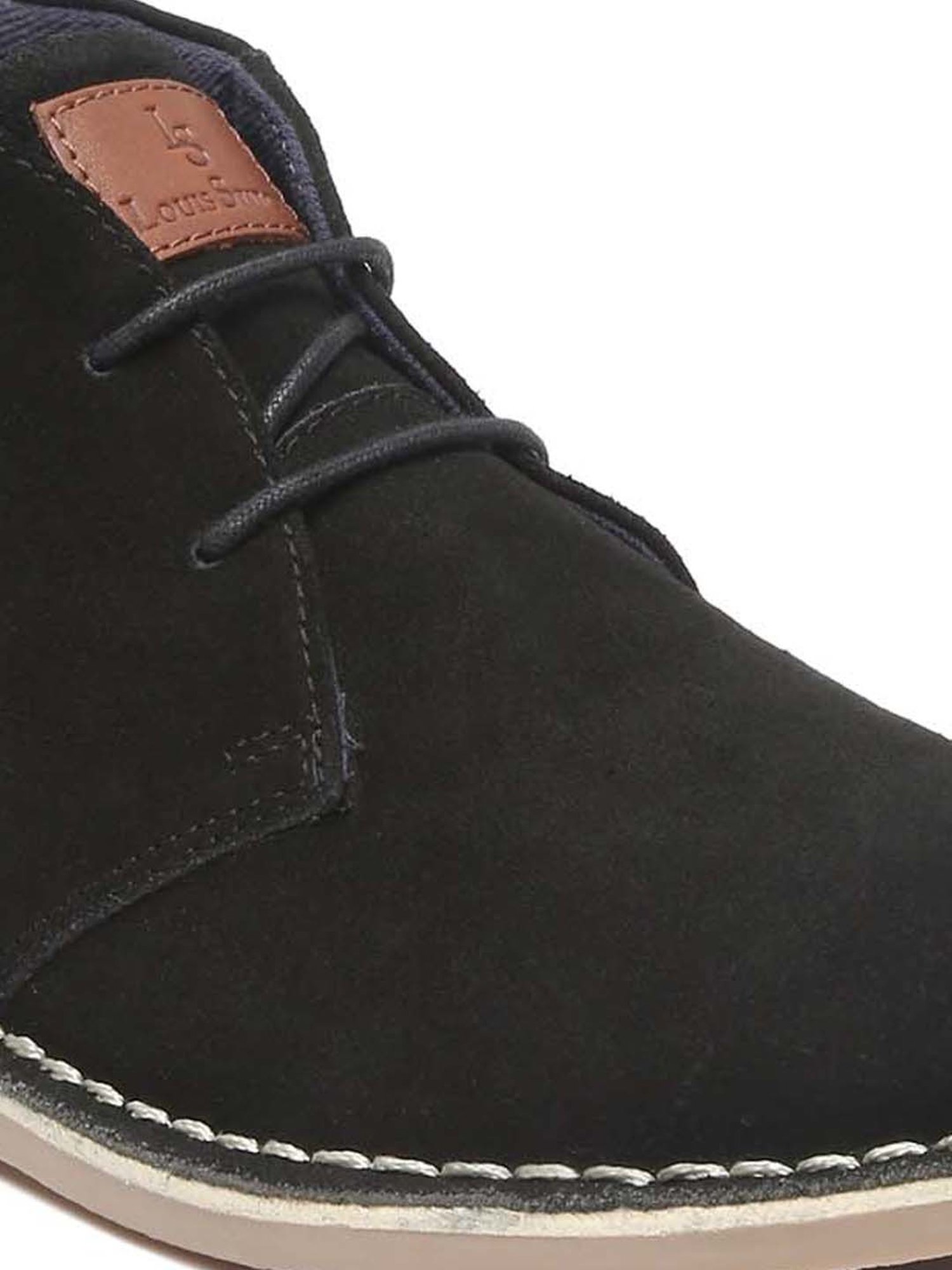 Louis Stitch Men's Jet Black Chukka Boots