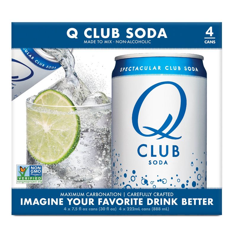 Q Mixers Club Soda - 4pk/7.5 fl oz Cans