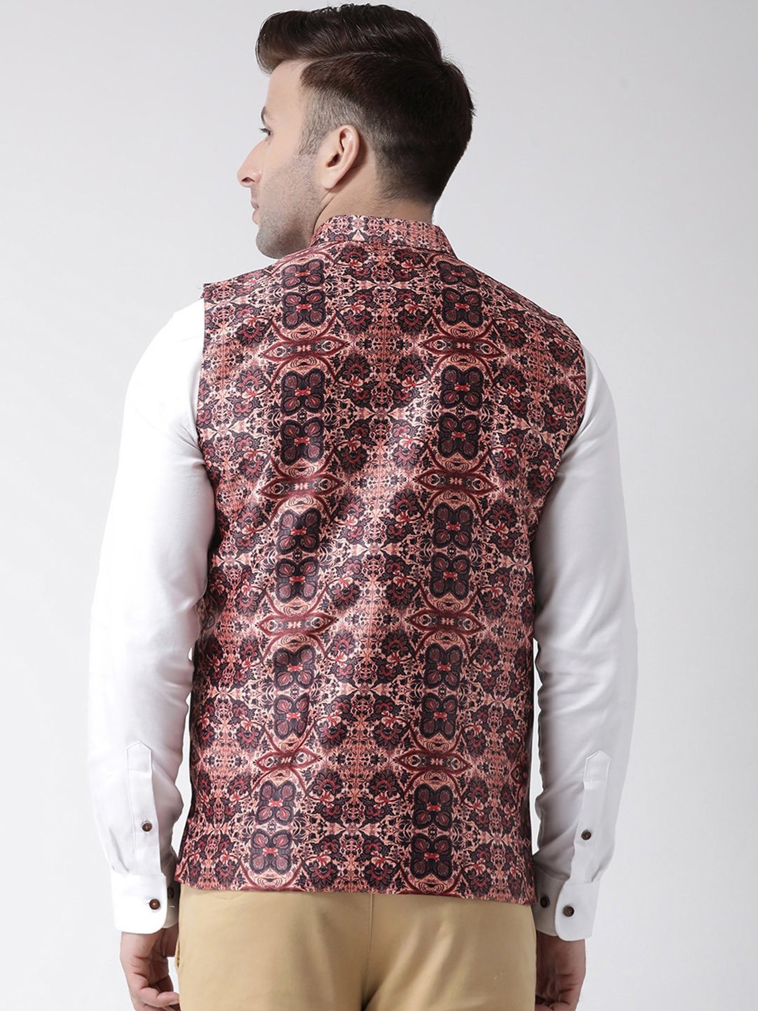Hangup Plus Multicolor Regular Fit Printed Nehru Jacket