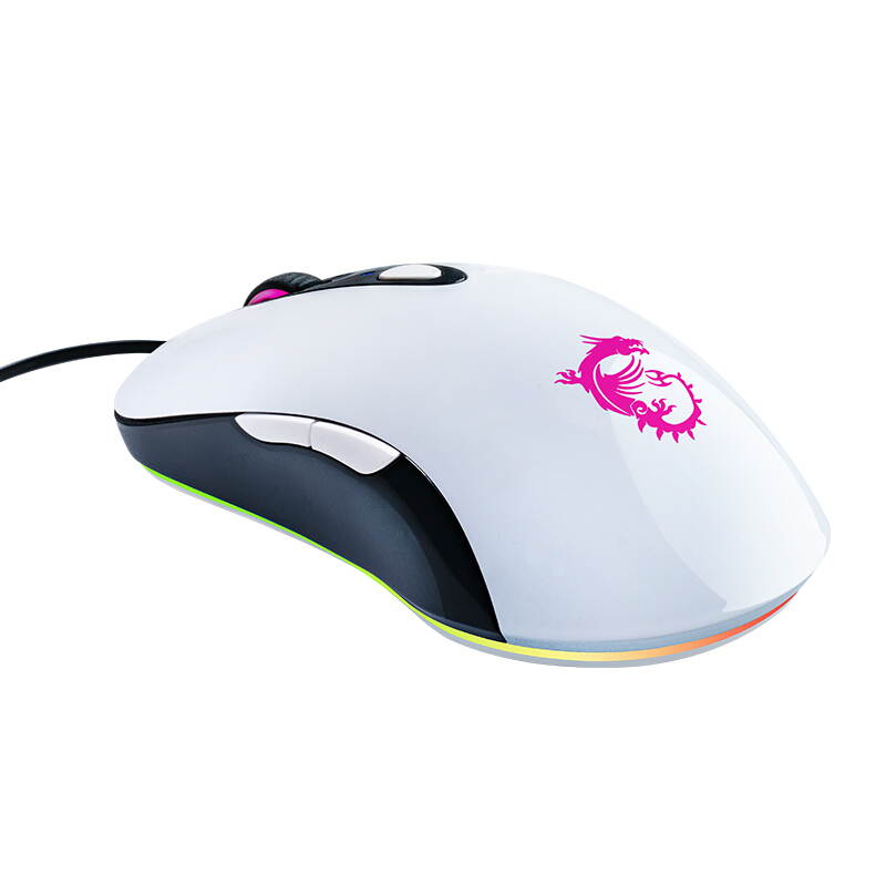 MSI DS102 RGB Gaming Mouse, Wired, RGB Streamer Faith Dragon Soul Light Gaming Mouse, Custom Macro, 10000DPI