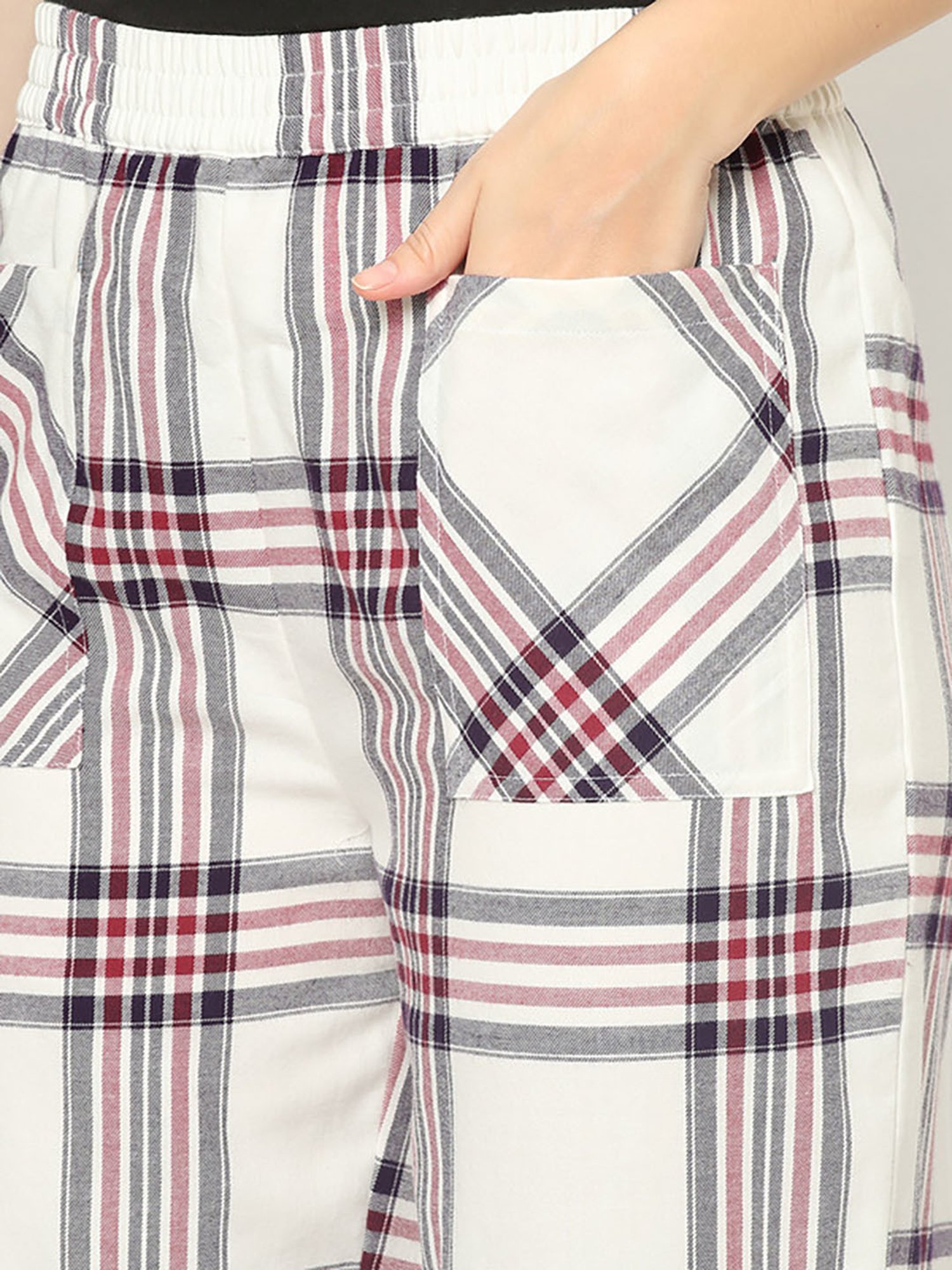 Mystere Paris Multicolor Cotton Checks Lounge Pants