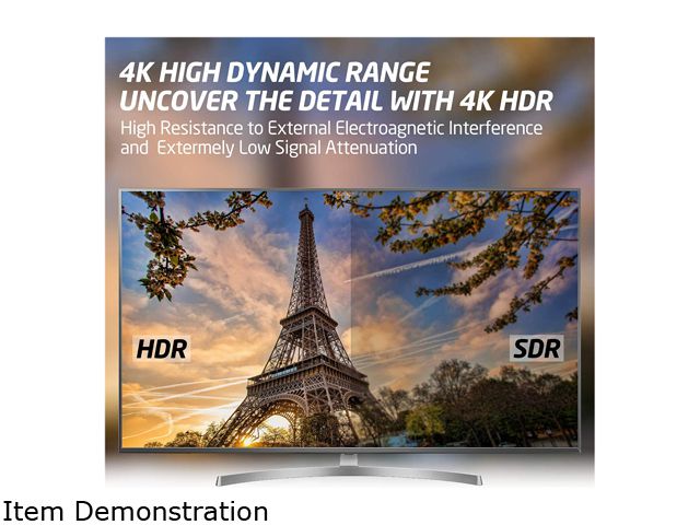 4K HDMI Cable 10 ft | High Speed,4K @ 60Hz, Ultra HD, 2K, 1080P & ARC Compatible | for Laptop, Monitor, PS5, PS4, Xbox One, Fire TV, Apple TV & More