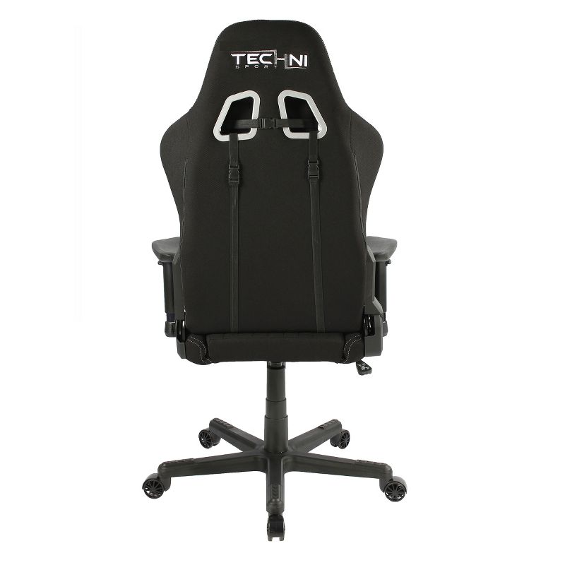 Fabric Ergonomic High Back Racer Style Video Gaming Chair Black - Techni Sport