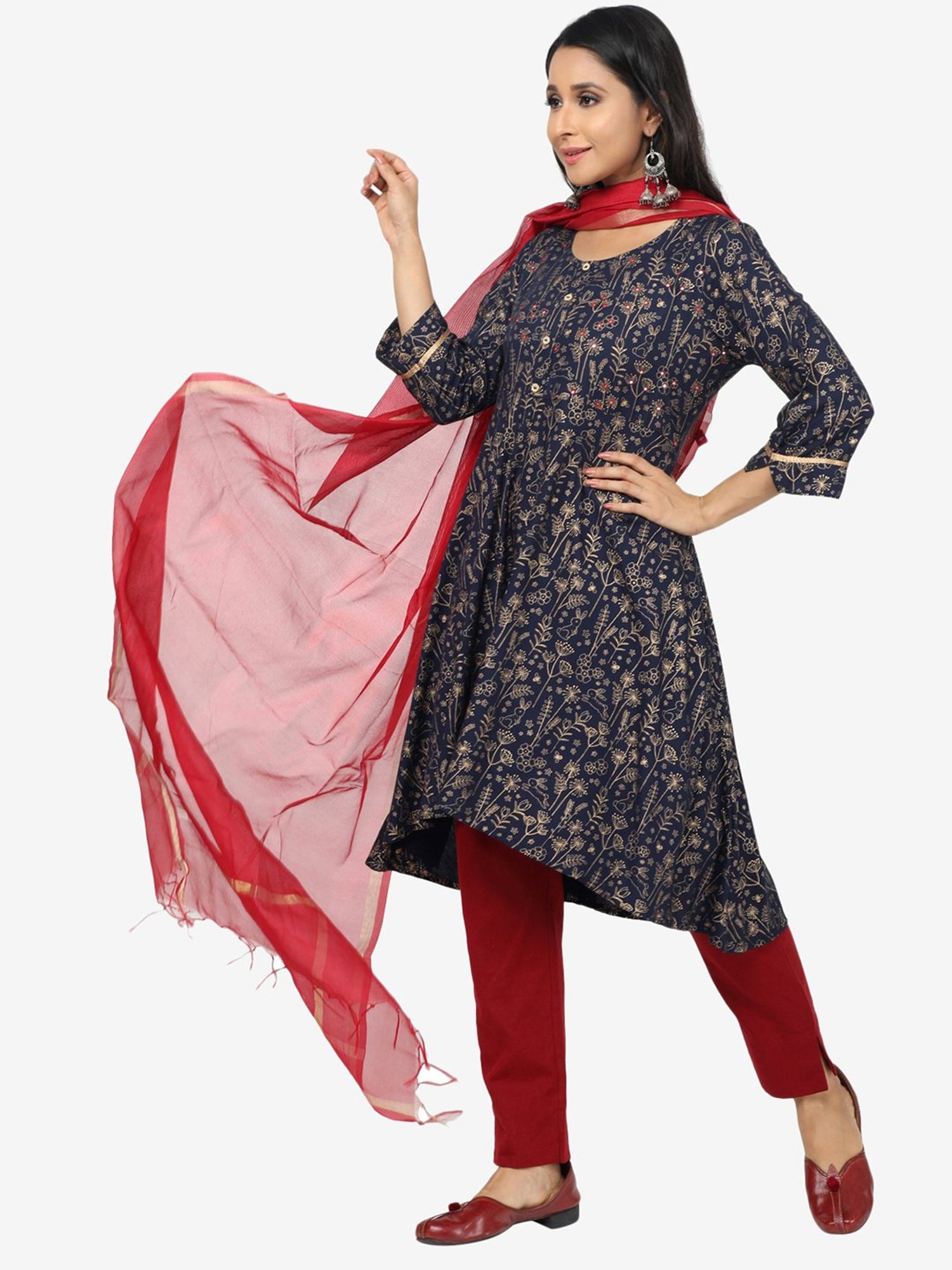 Paislei Blue Printed Kurta