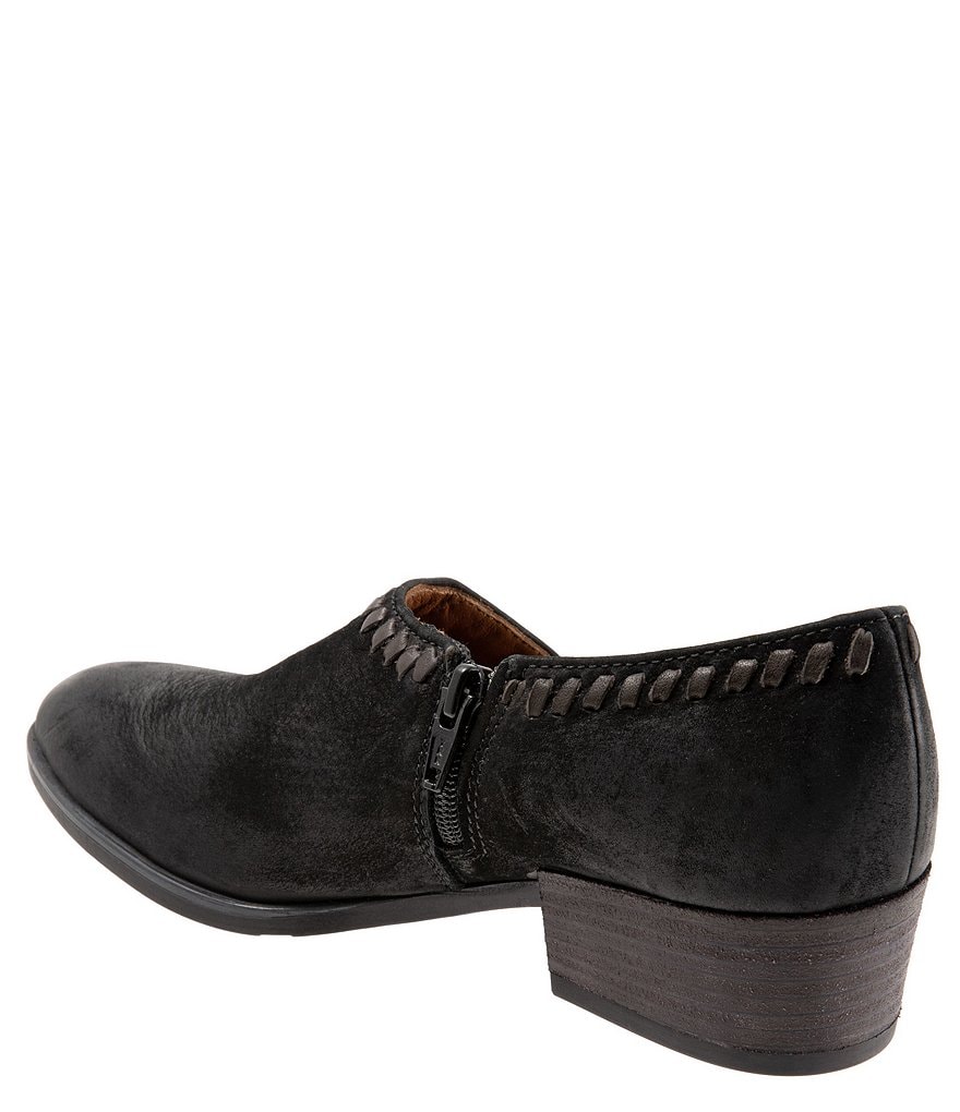 Bueno Lauren Asymmetric Leather Block Heel Slip-On Shooties