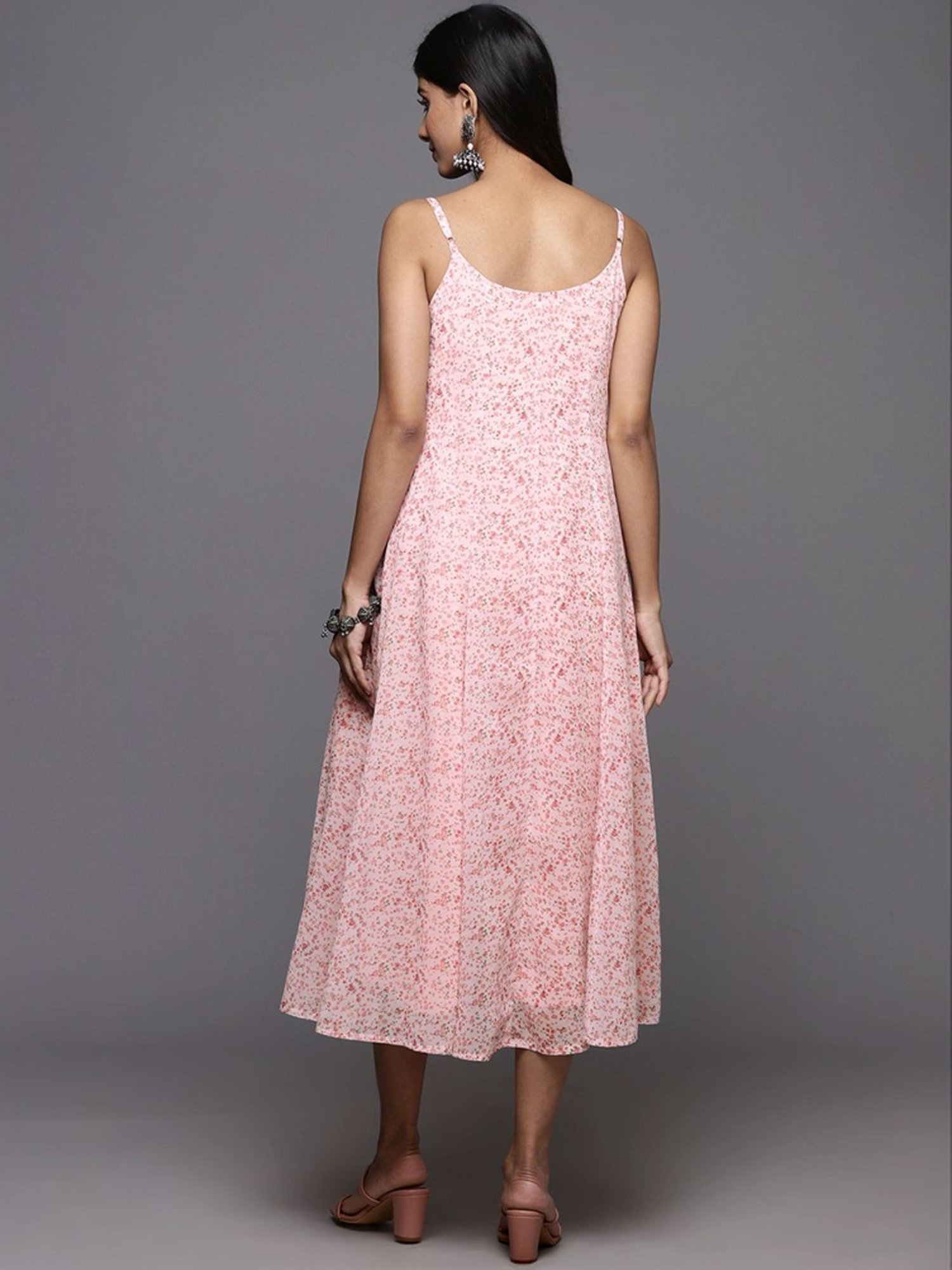 Saffron Threads Red Ethnic Dresses