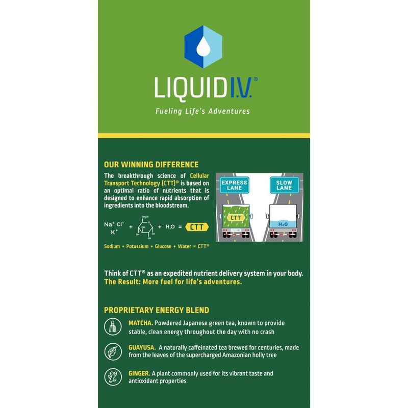 Liquid I.V. Energy Multiplier Supplements - Lemon Ginger - 10ct