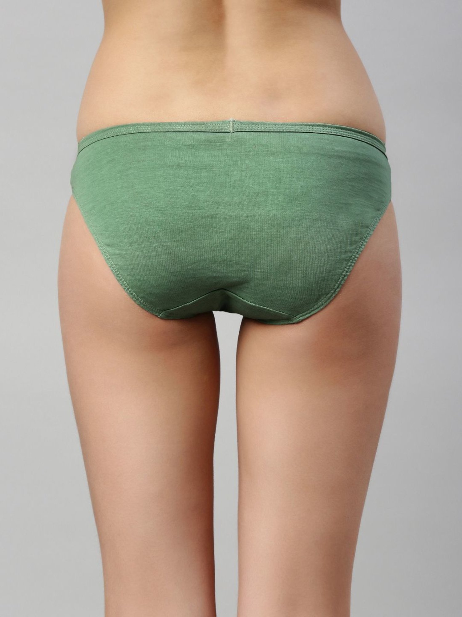 Enamor Green & Lilac Cotton Bikini Panties - Pack Of 3