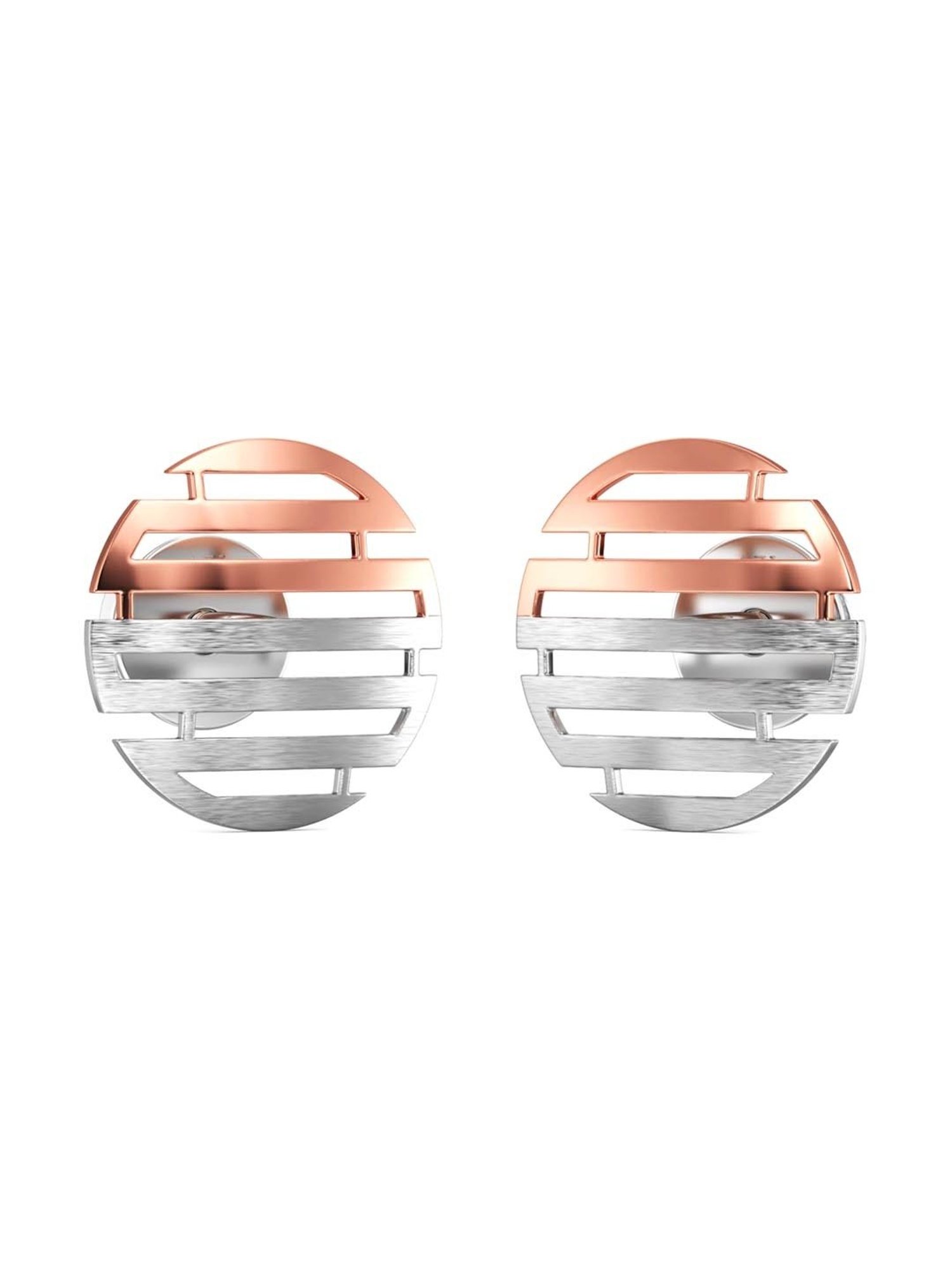 Joyalukkas 950 Platinum Intricate & Rose Gold Earrings