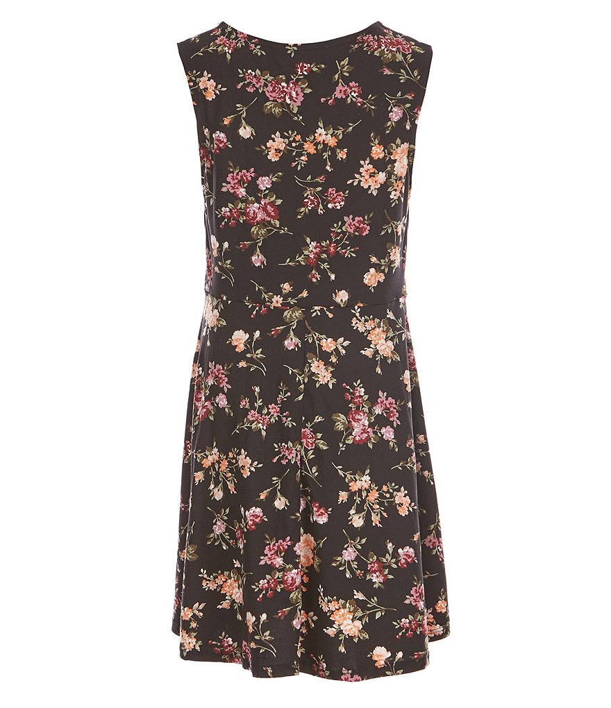 Ally B Big Girls 7-16 Sleeveless Floral Printed Skater Dress With Jacket