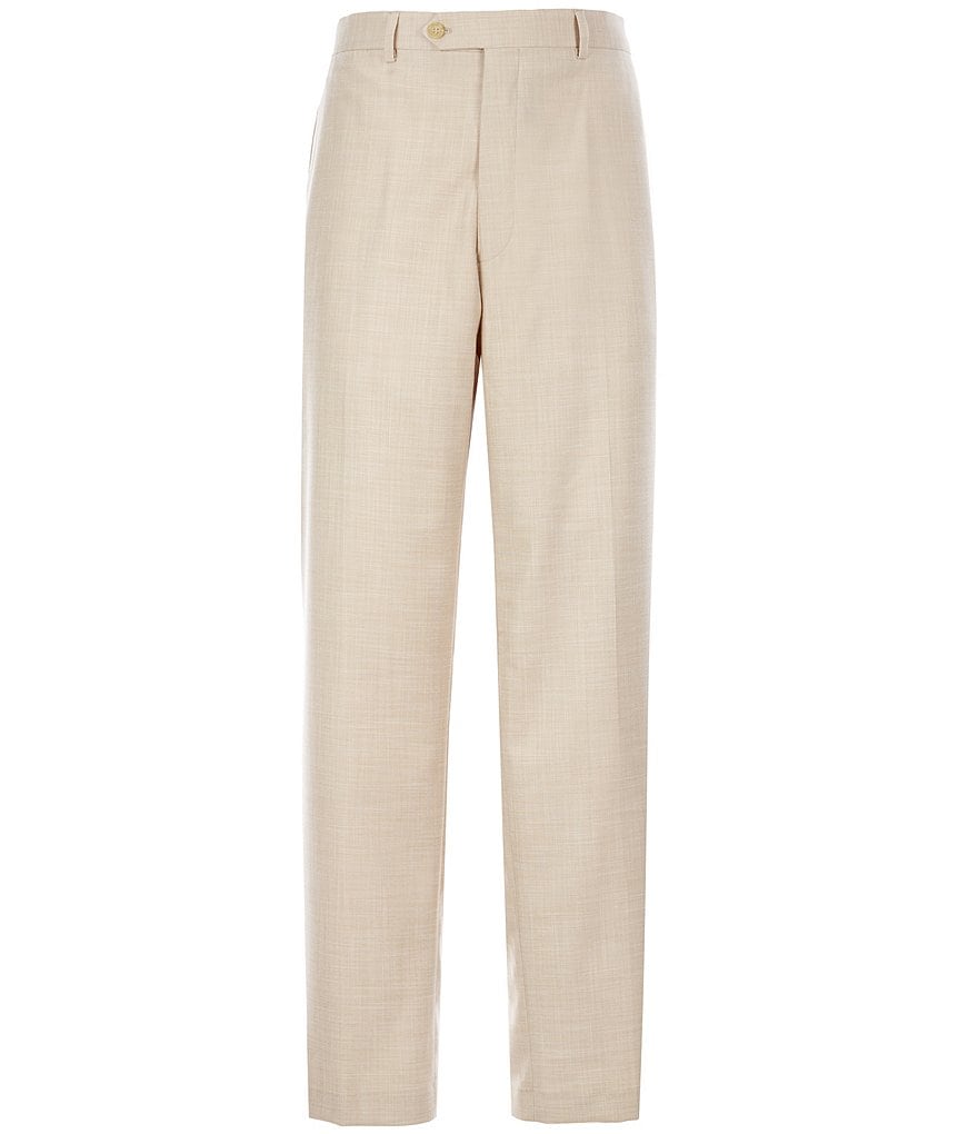 Ralph Ralph Lauren Relaxed Fit Flat-Front Sharkskin Dress Pants