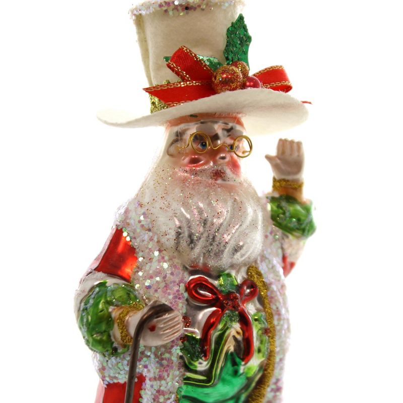 Holiday Ornaments Dinner Santa Ornament Christmas Top Hat Cane  -  Tree Ornaments