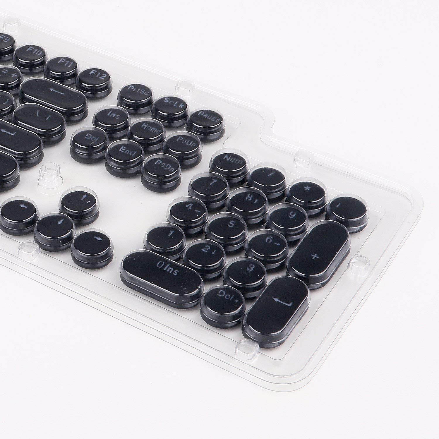 E-Element Keyboard Keycap 104 Double Shot Injection Backlit Keycaps for all Gaming Mechanical Keyboards Keycaps with Key Puller Black Color