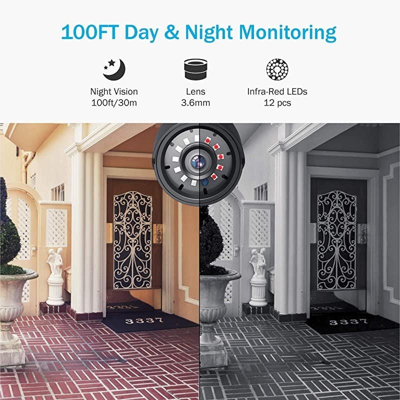 1080P Security Camera 4in1 CCTV Bullet Wired Camera AHDTVICVICVBS IP66 Weatherproof Analog Surveillance Video Camera for Indoor and Outdoor Use 100ft Clear Night Vision