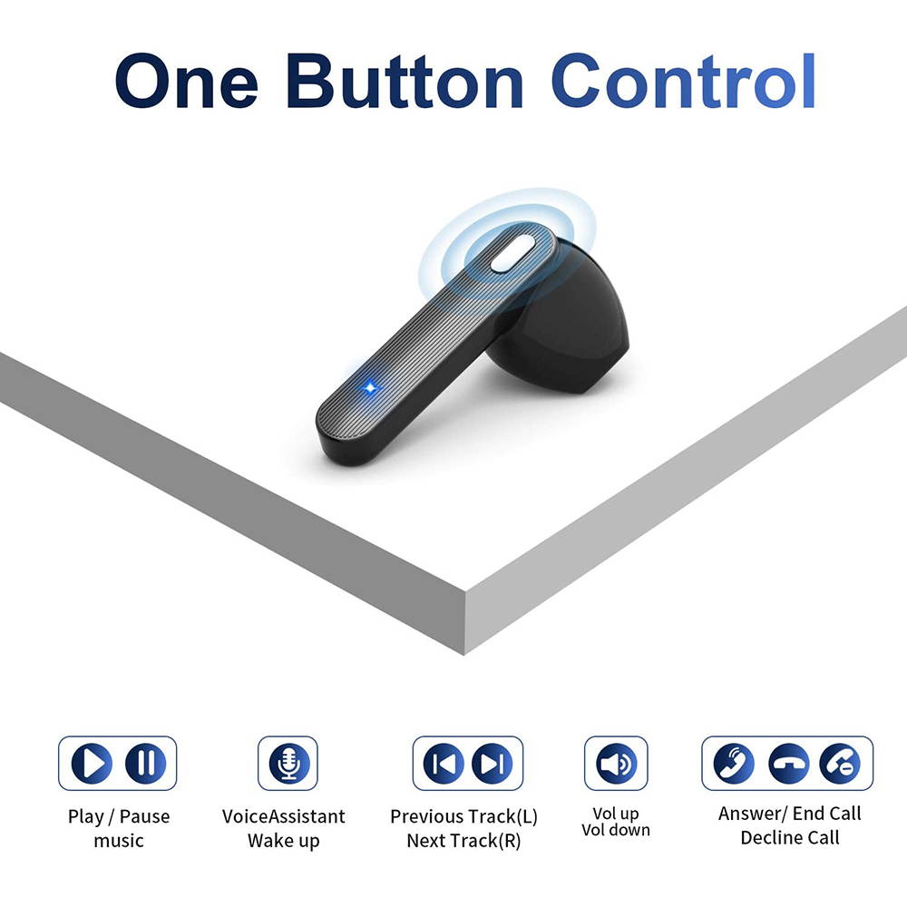 Wireless Headphones, Ephram Bluetooth 5.0 Wireless EarphonesAuto Pairing Bluetooth Earbuds TWS Stereo HiFi Wireless Headphones for Running Sports in-Ear with Type-C Charging with Mic Headset (Black)