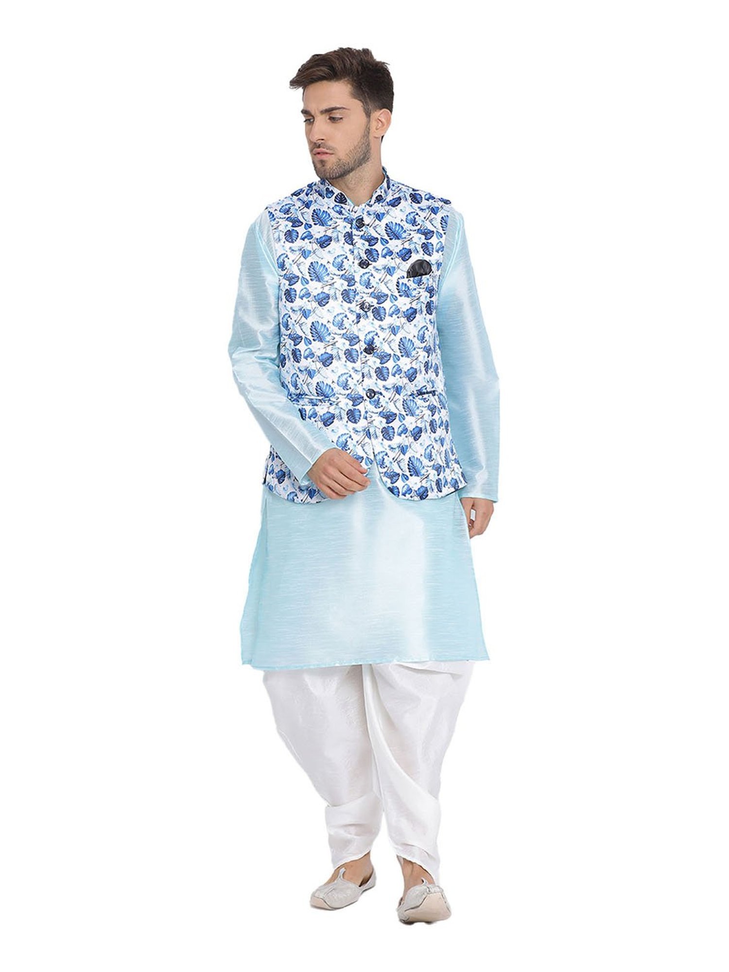 Hangup Blue & White Printed Suit