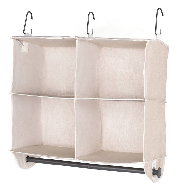 StorageWorks 2+2 Shelf Hanging Closet Organizer Beige
