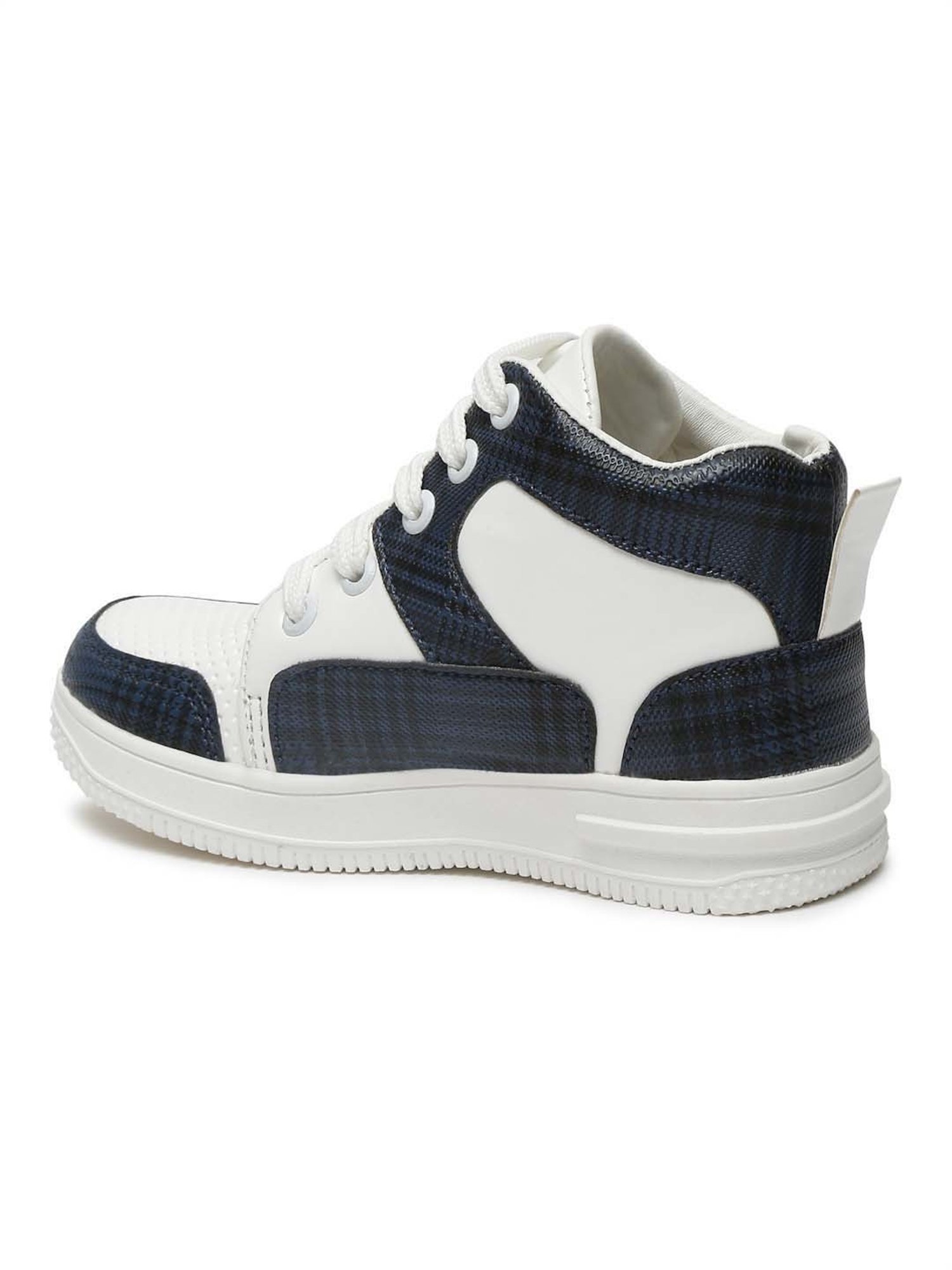 Tiny Bugs Kids White & Navy Casual Sneakers