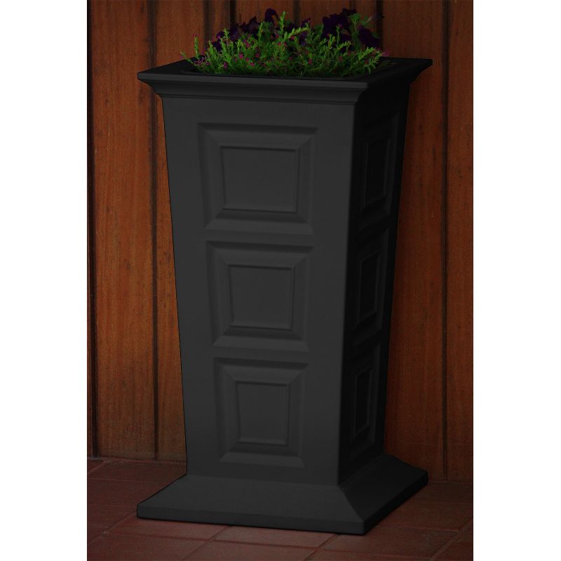 Good Ideas Savannah Outdoor Weatherproof Self Watering Tall Colonial Planter Stand, Black
