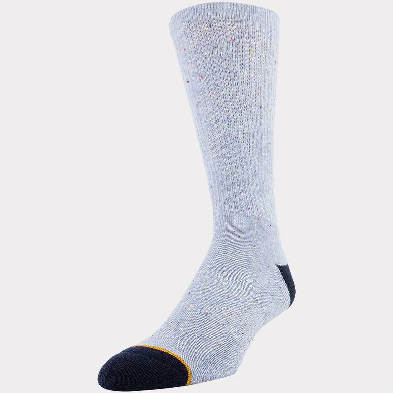 Signature Gold by GOLDTOE Men's Native Nomad Crew Nep Sport Stripe Socks 2pk - Gray 6-12.5