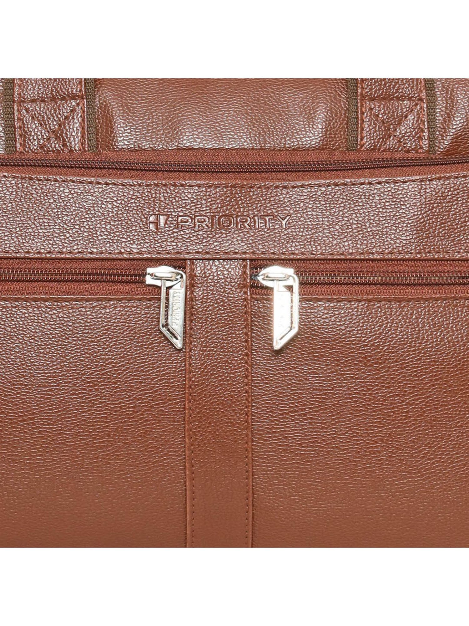 Priority Tan Synthetic Large Messenger Bag